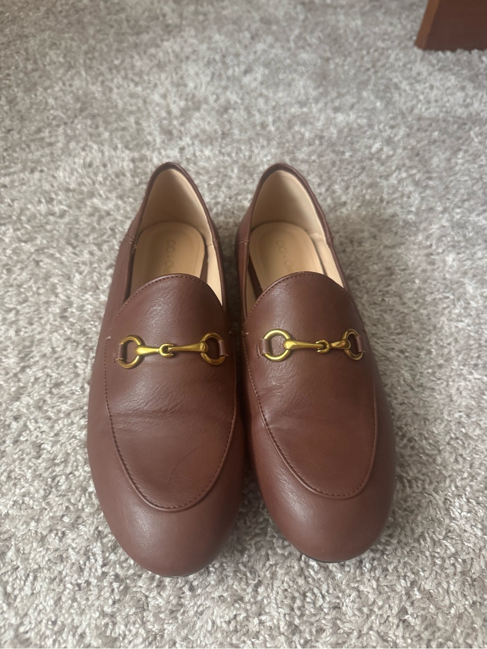 Women’s Brown Leather Bit Loafers — Classic Slip-On Dress Shoes